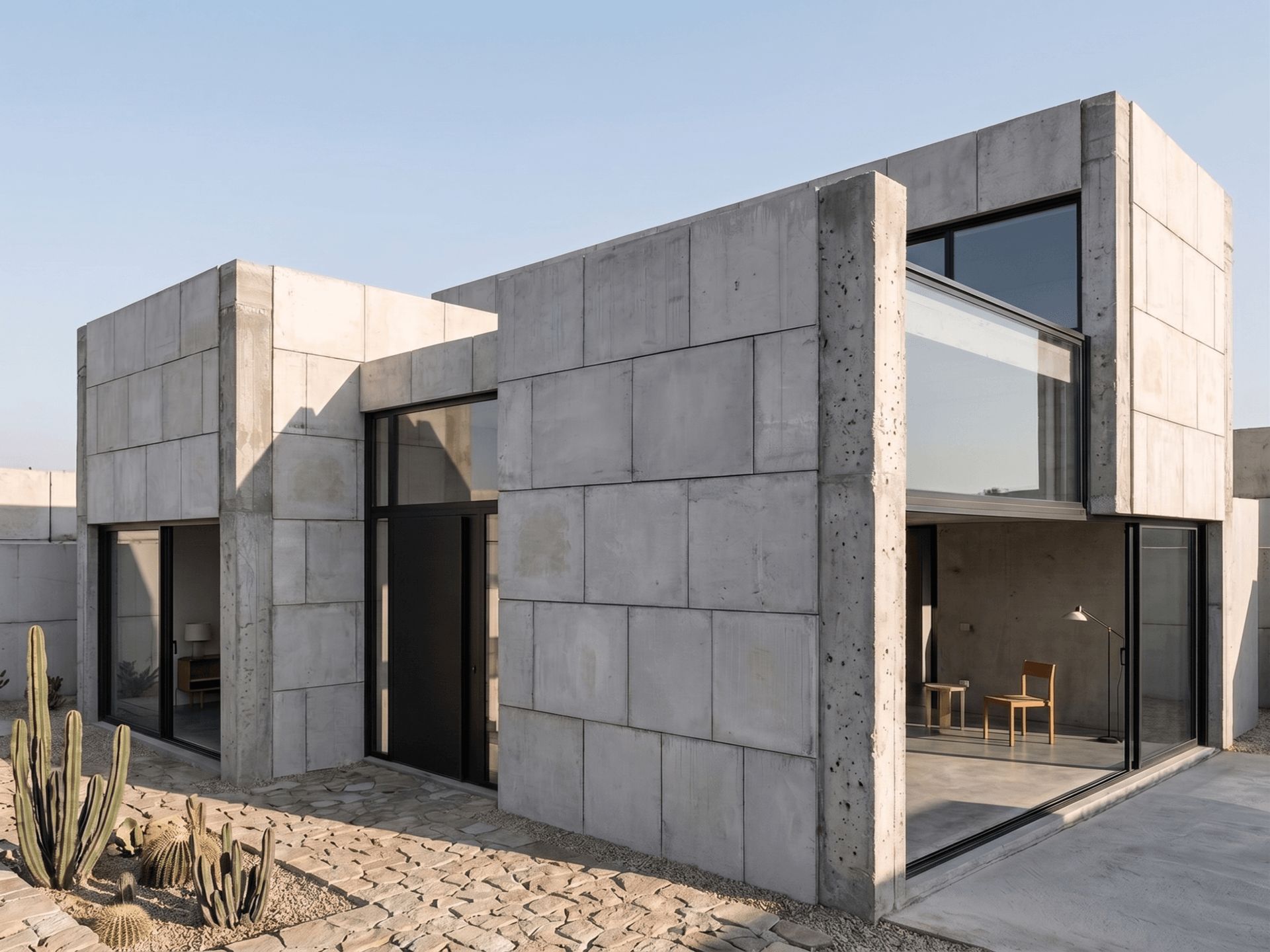 Arquitetura de concreto aparente moderna